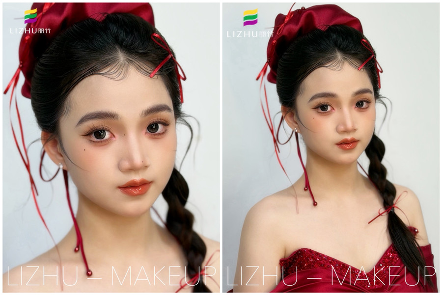 減齡辮子造型，廣西化妝高彩培訓(xùn)作品